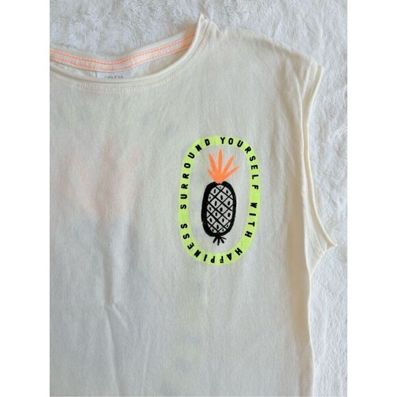 Zara Pineapple Sleeveless Shirt Size 4 Years - Picture 2 of 5